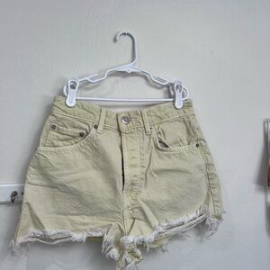 zara lime green shorts